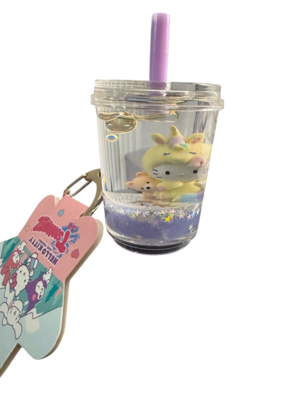New Hello Kitty Boba Tea Keychain Floating Water, Drink Cup - Picture 2 of 7